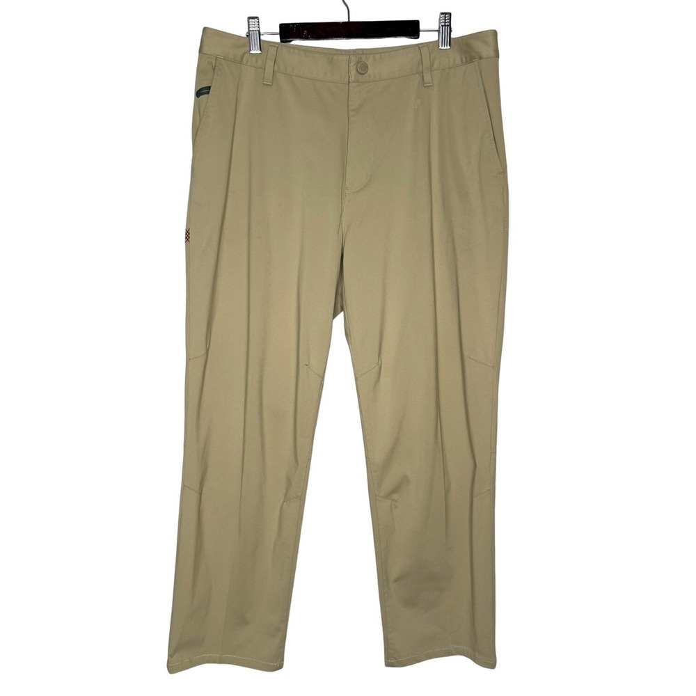Rhone Pants Mens Size 35x25.5 Khaki Tan Commuter Slim Pants Straight *READ